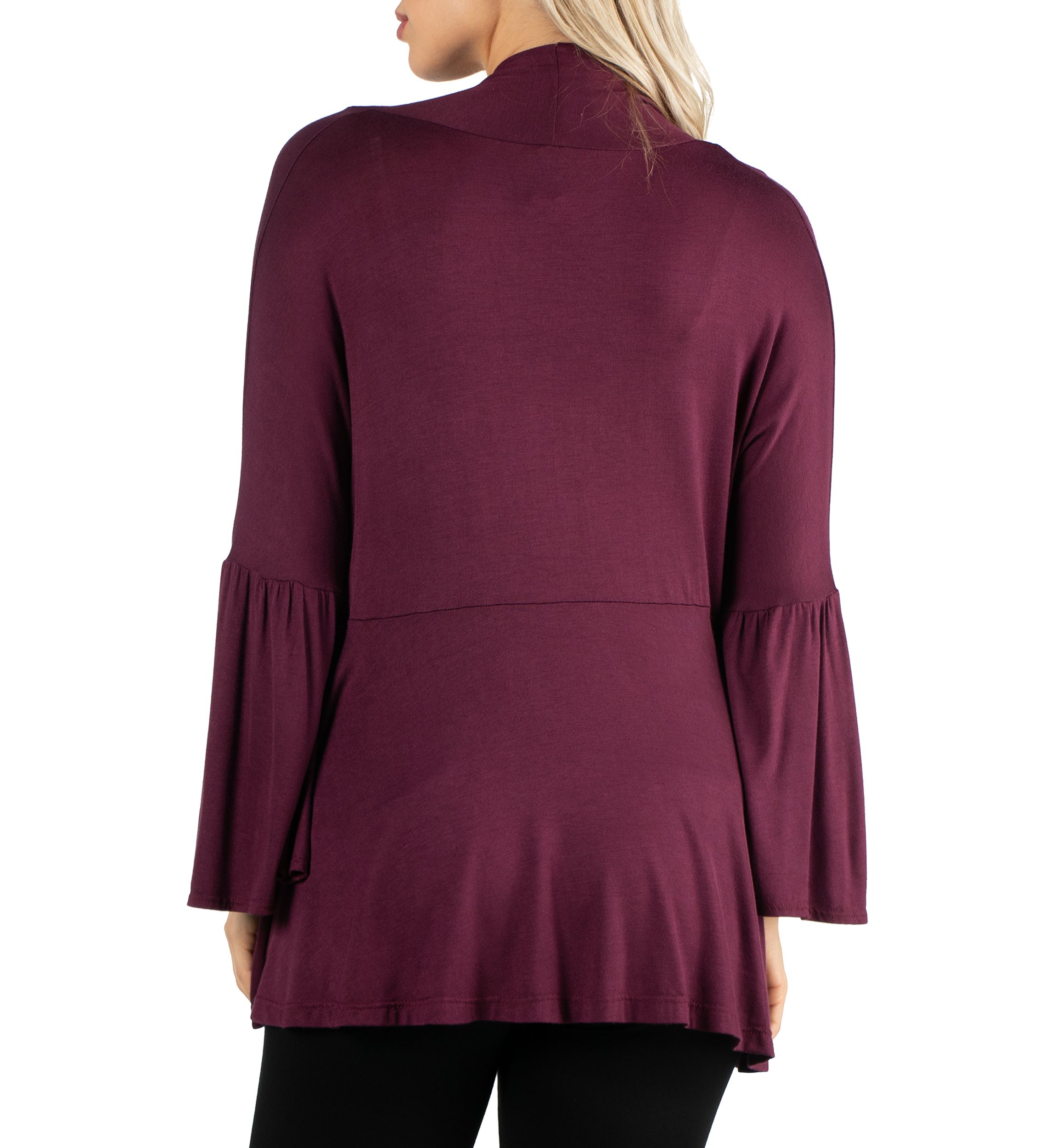 Womens Long Bell Sleeve Open Front Cardigan