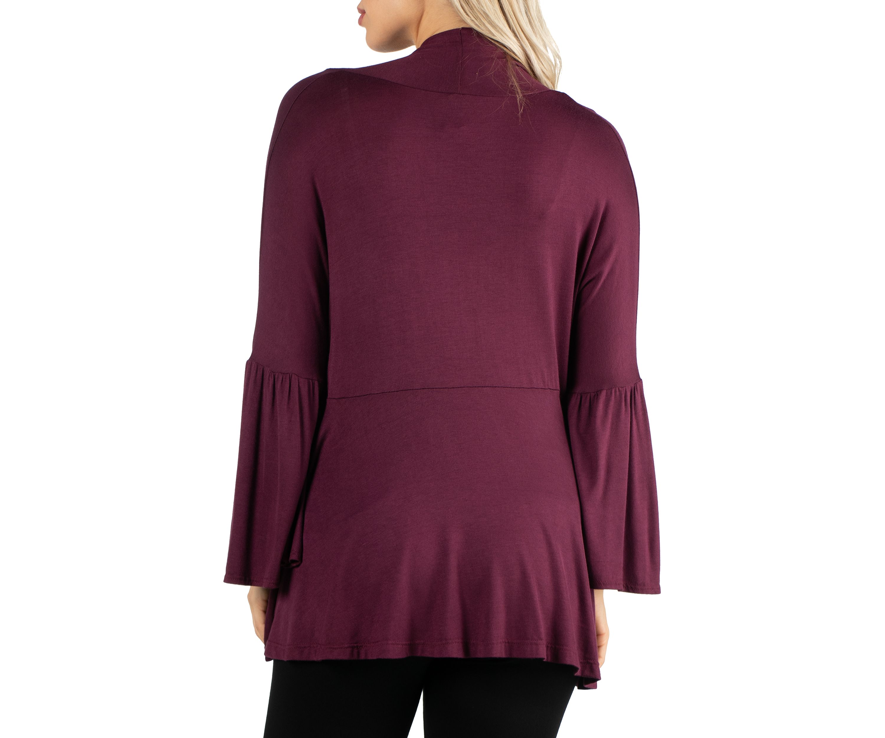 Womens Long Bell Sleeve Open Front Cardigan
