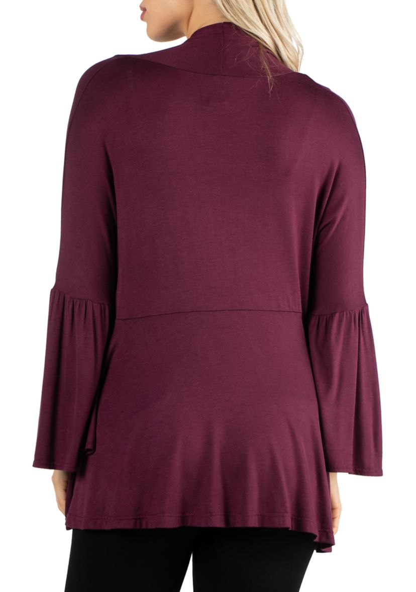 Womens Long Bell Sleeve Open Front Cardigan