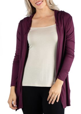 24seven Comfort Apparel Women's Long Sleeve Pocket Hoodie Cardigan