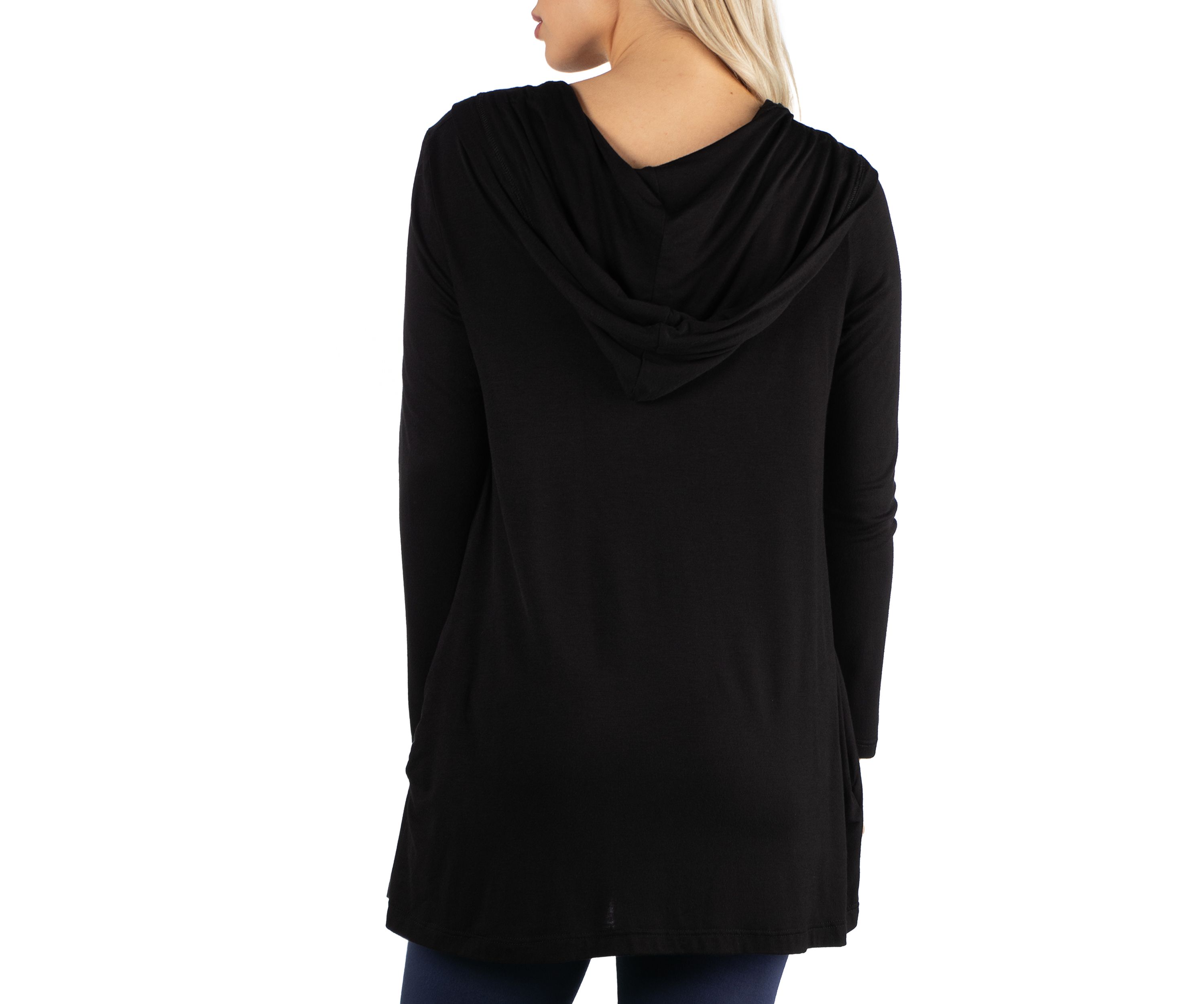 Womens Long Sleeve Pocket Hoodie Cardigan