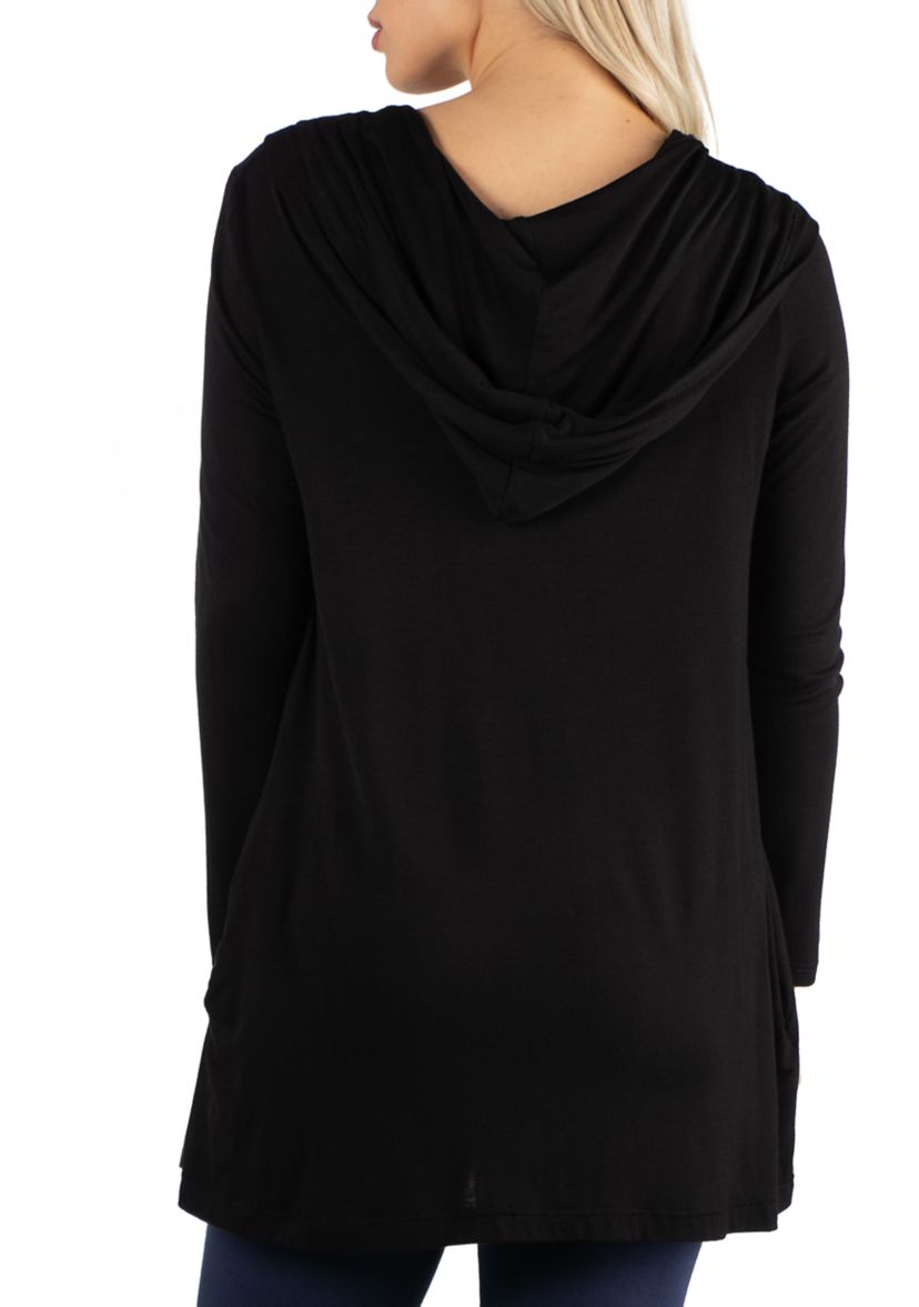 Womens Long Sleeve Pocket Hoodie Cardigan