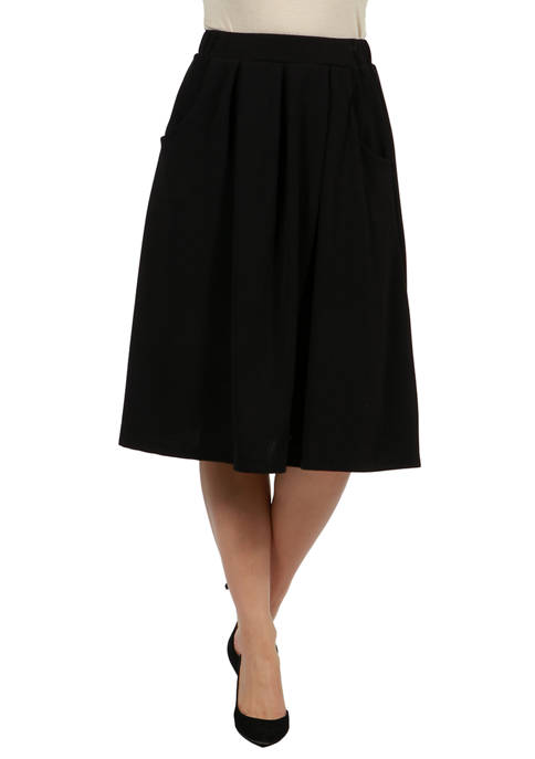 24seven Comfort Apparel Womens Classic Knee Length Skirt