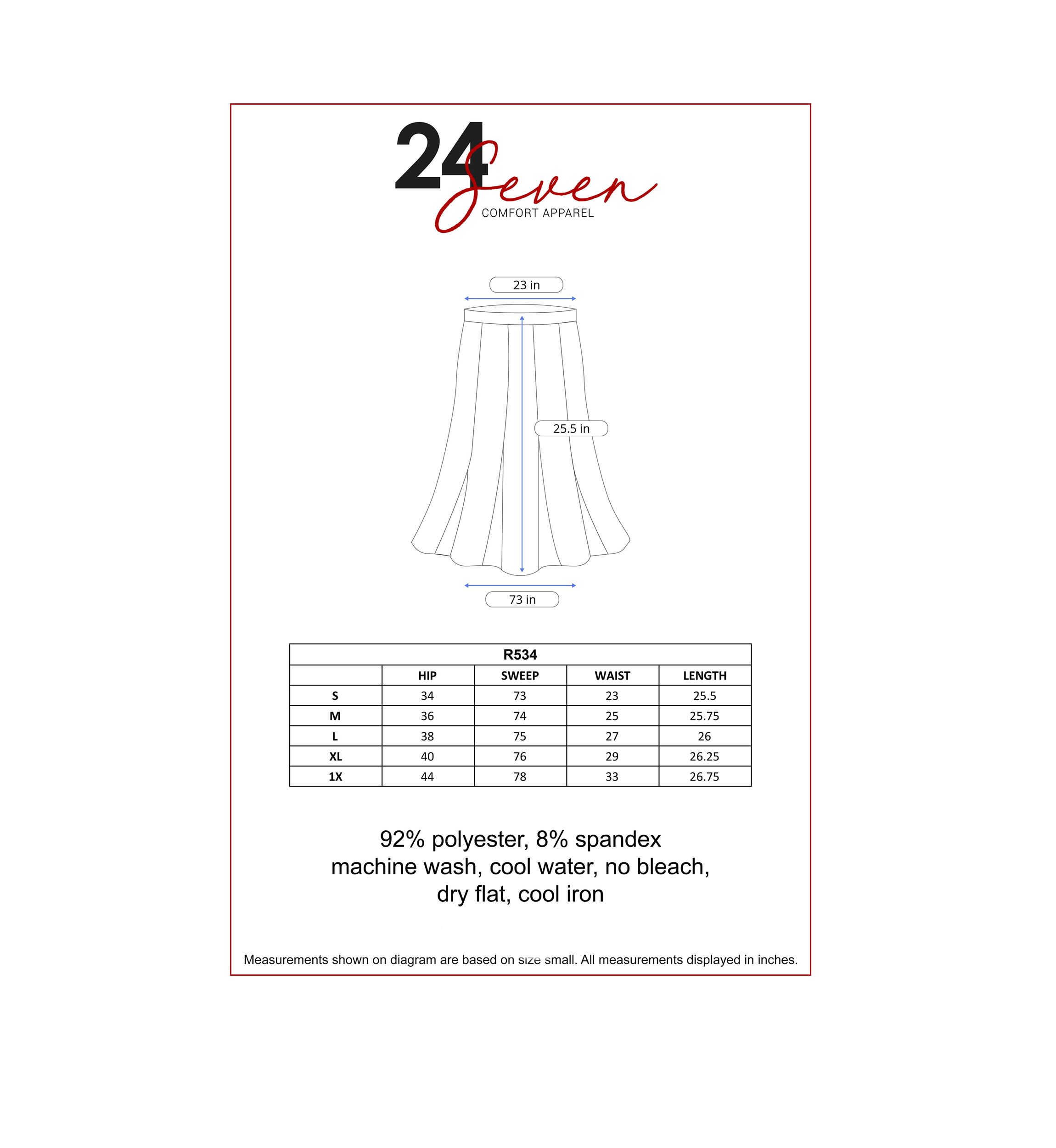 Womens Classic Knee Length Skirt