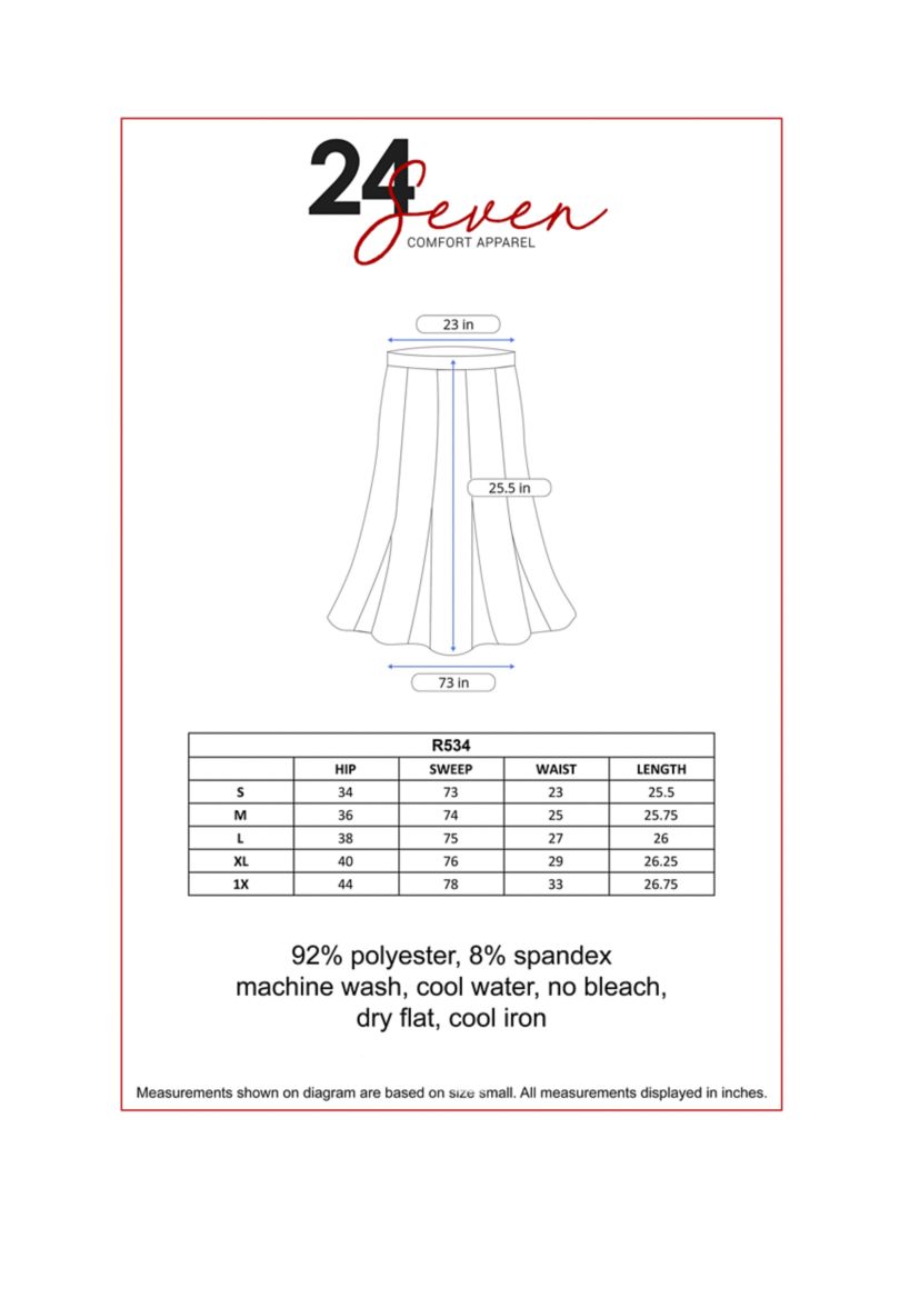 Womens Classic Knee Length Skirt