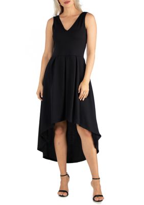 Women's Sleeveless Fit and Flare High Low Dress