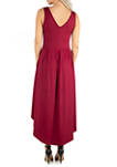 Womens Sleeveless Fit and Flare High Low Dress