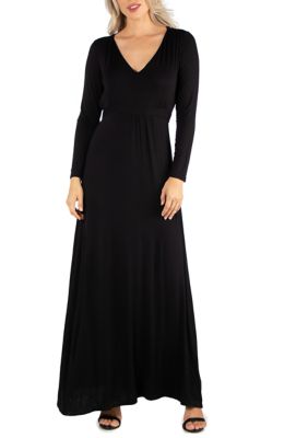 24seven Comfort Apparel Women's Semi Formal Long Sleeve Maxi Dress | belk