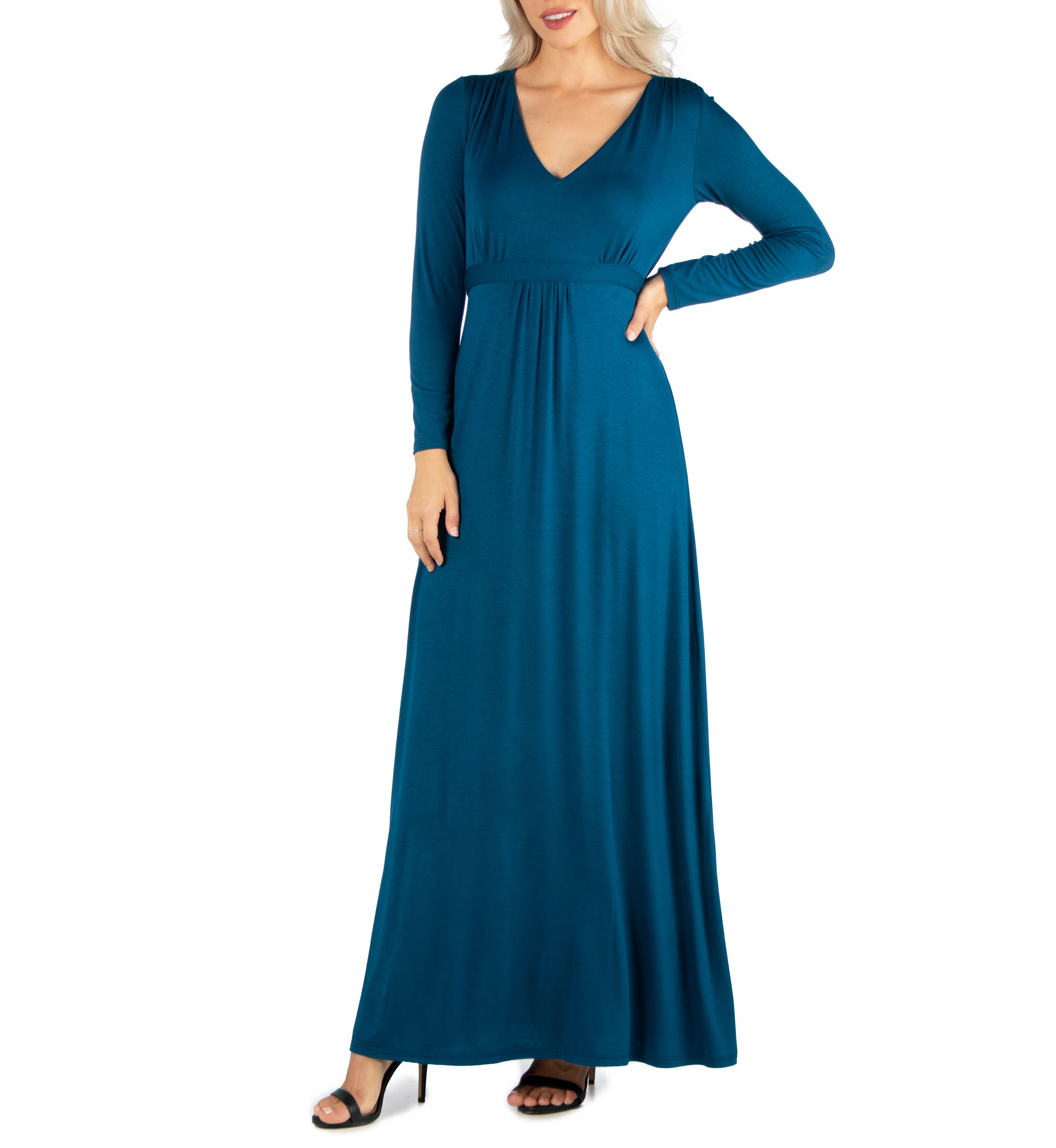 Womens Semi Formal Long Sleeve Maxi Dress