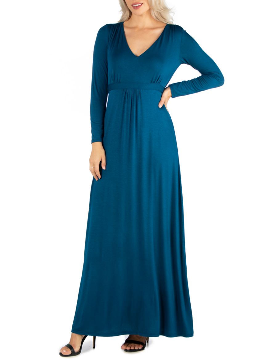 Womens Semi Formal Long Sleeve Maxi Dress