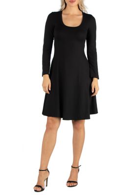 Women's Long Sleeve Flared T-Shirt Dress