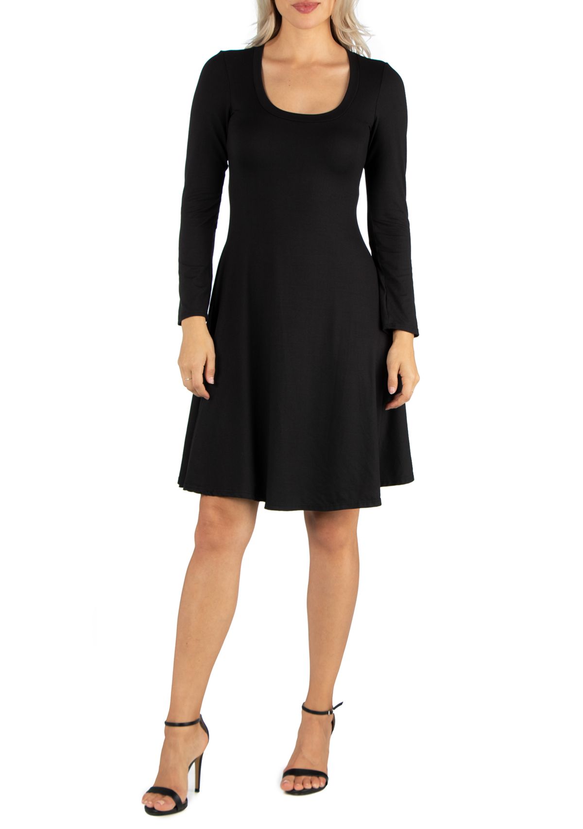 Womens Long Sleeve Flared T-Shirt Dress 