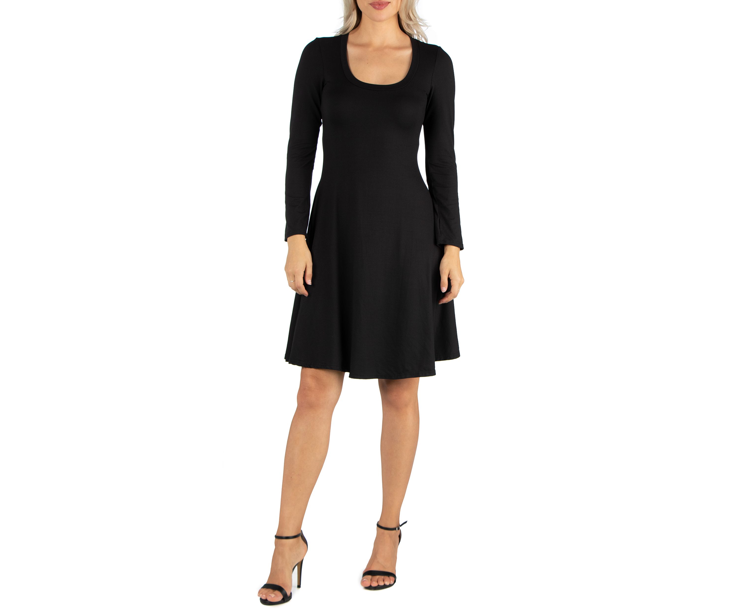 Womens Long Sleeve Flared T-Shirt Dress 