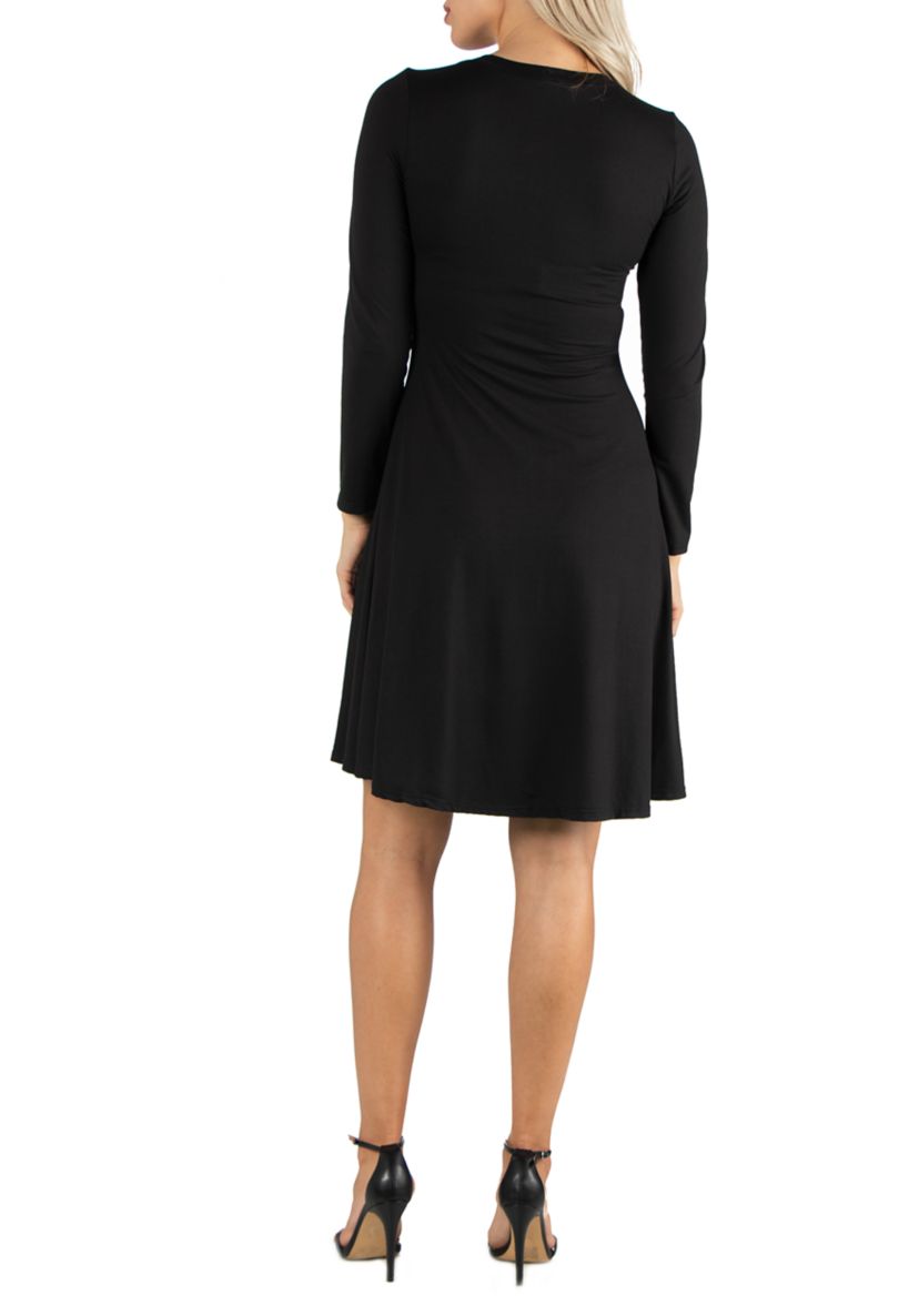 Womens Long Sleeve Flared T-Shirt Dress 
