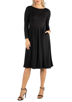 24seven Comfort Apparel Women's Formal Long Sleeve Maxi Dress