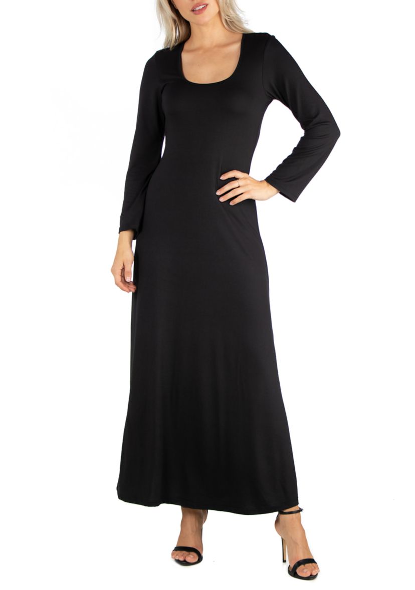 Womens Long Sleeve T-Shirt Maxi Dress