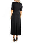 Womens Casual Maxi Dress with Sleeves