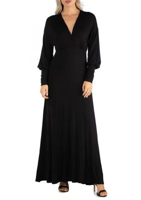 24seven Comfort Apparel Women's Formal Long Sleeve Maxi Dress | belk