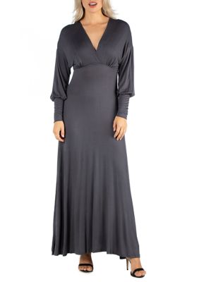 24seven Comfort Apparel Women's Formal Long Sleeve Maxi Dress | belk