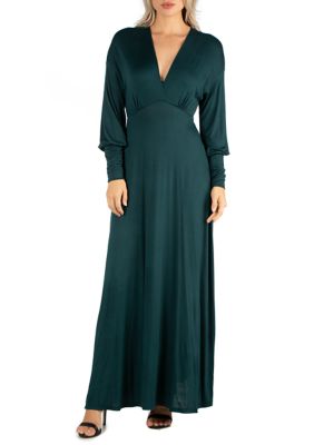 24seven Comfort Apparel Women's Formal Long Sleeve Maxi Dress | belk