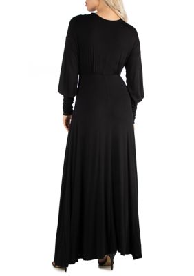 24seven Comfort Apparel Women's Formal Long Sleeve Maxi Dress | belk