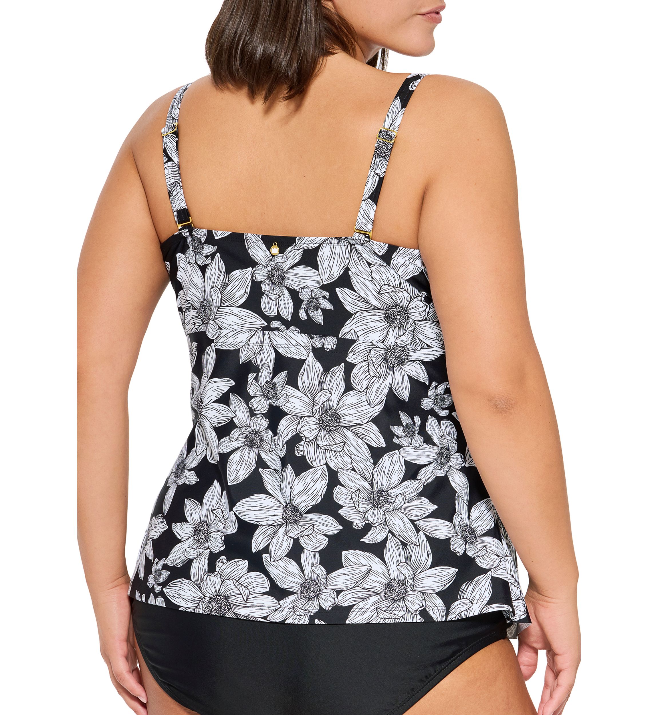 Plus Size Blatanic Draped Swim Bandeaukini