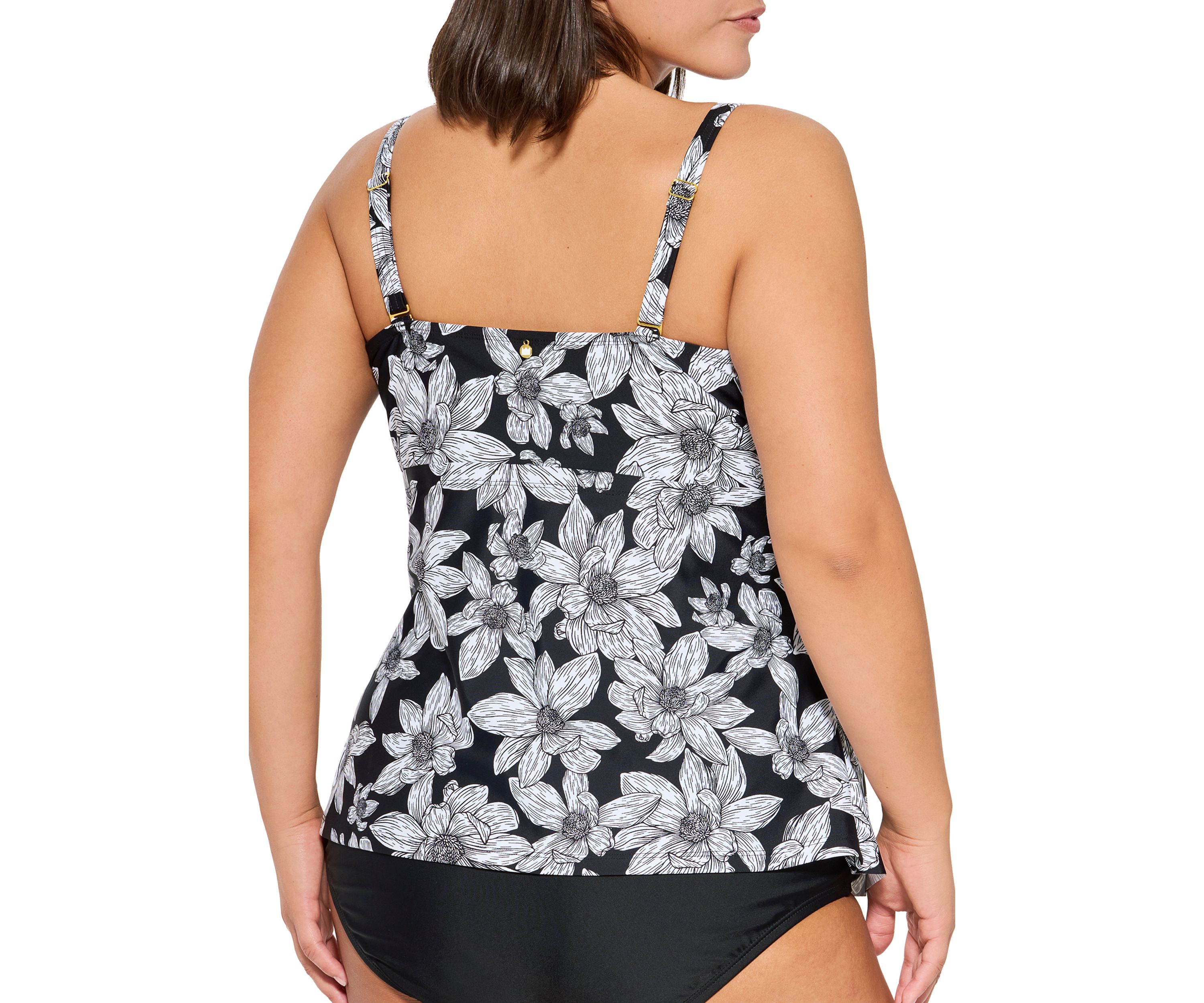 Plus Size Blatanic Draped Swim Bandeaukini