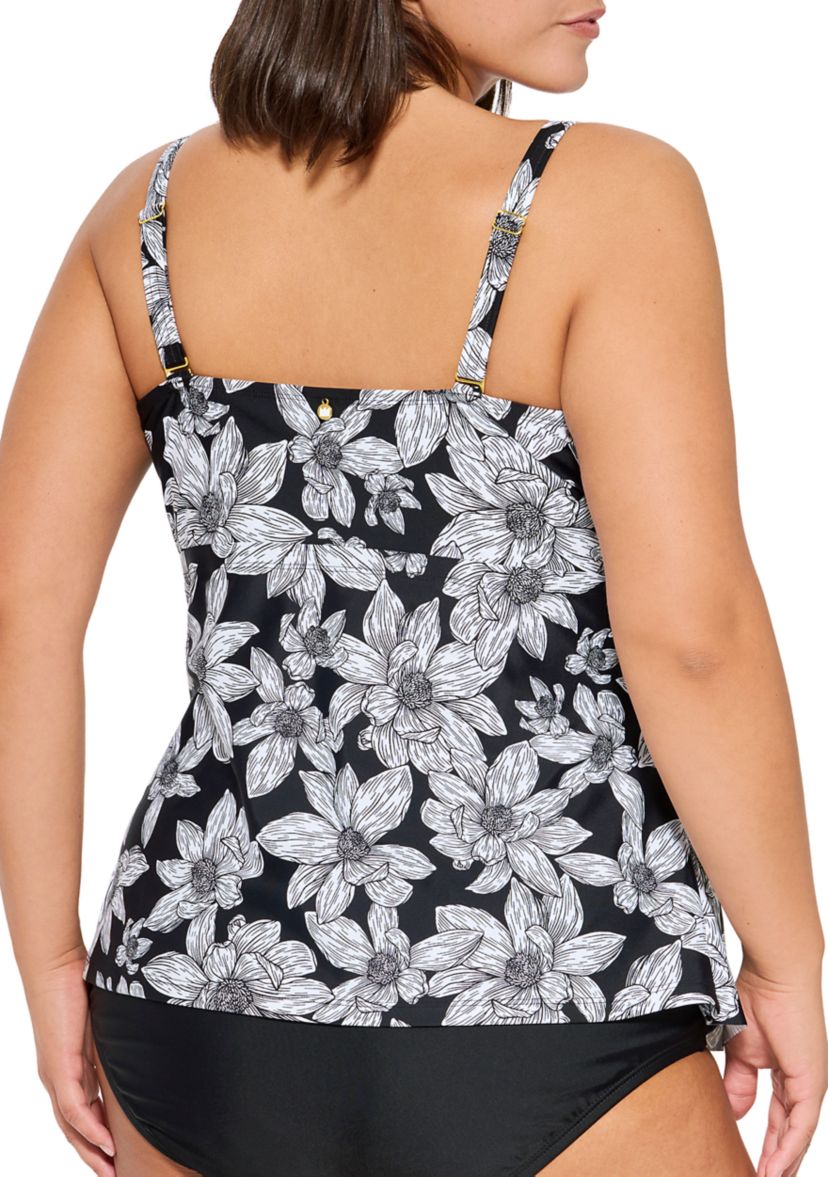 Plus Size Blatanic Draped Swim Bandeaukini