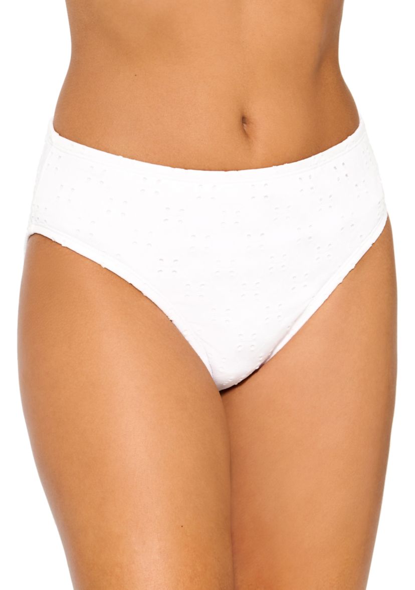 Eyelet High Waist Swim Bottoms