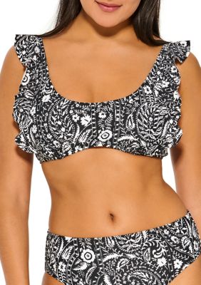 Fresh Paisley Ruffle Underwire Bikini Swim Top