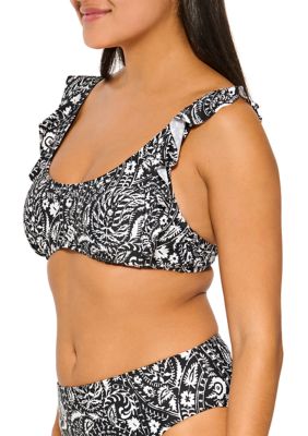 Fresh Paisley Ruffle Underwire Bikini Swim Top