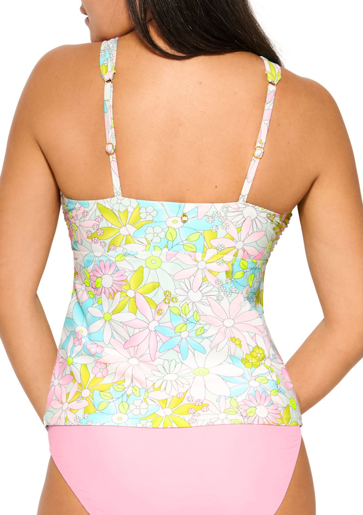 Womens Flip Flow High Neck Tankini Swim Top
