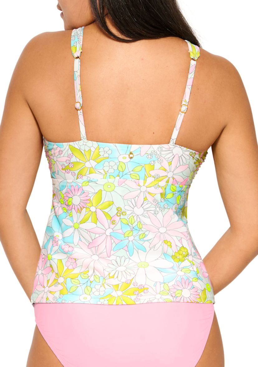 Womens Flip Flow High Neck Tankini Swim Top