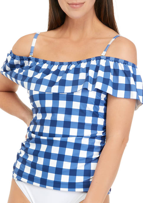 Crown & Ivy™ Liberty Gingham Off the Shoulder