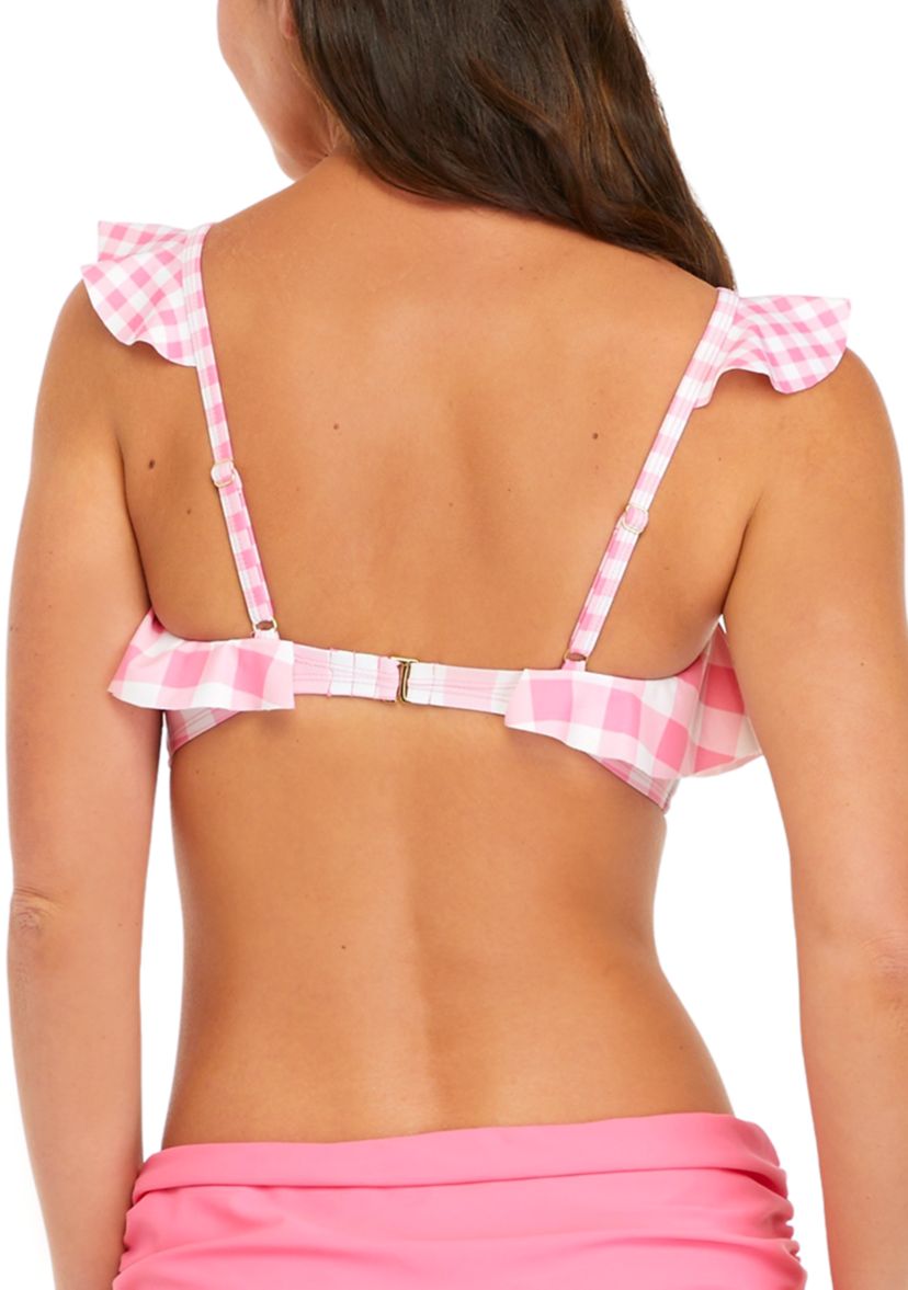 Mini & Meadow Check Bandeau Bikini Swim Top 