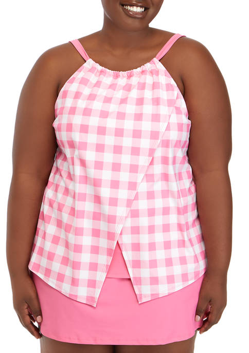 Crown & Ivy™ Plus Size Gingham High Low