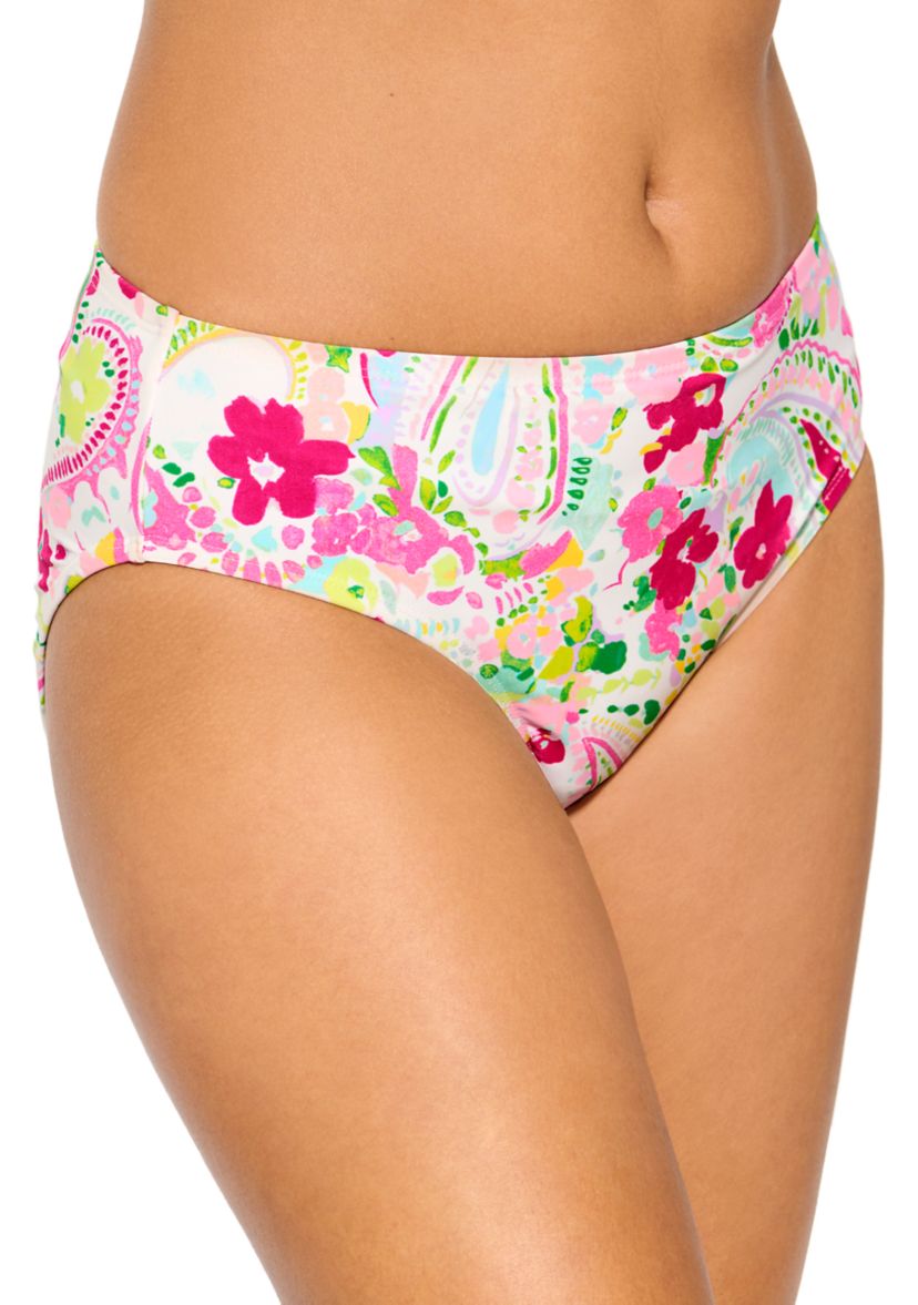 Paisley Floral Tummy Control Swim Bottoms