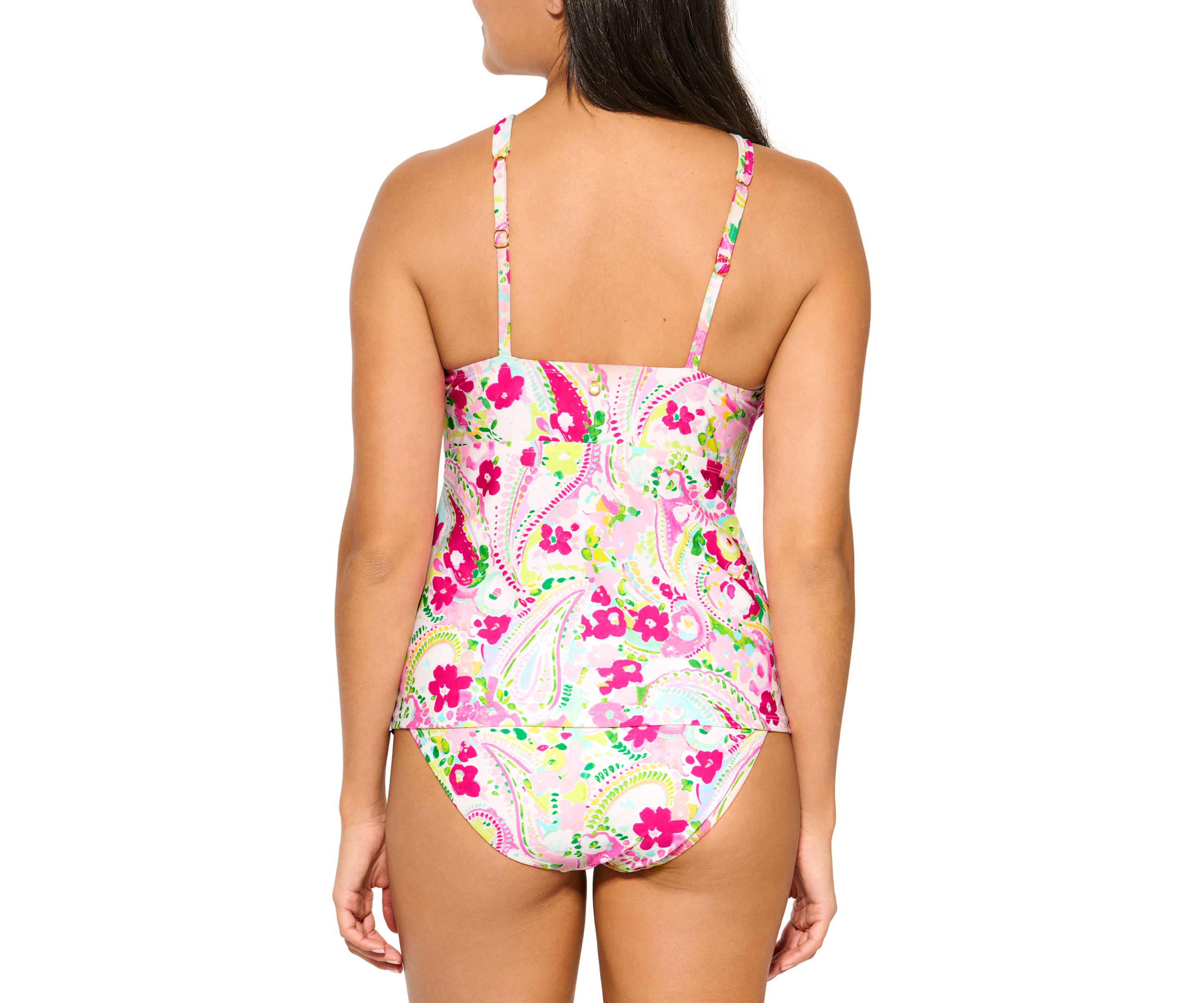 Paisley Floral High Neck Tankini Swim Top