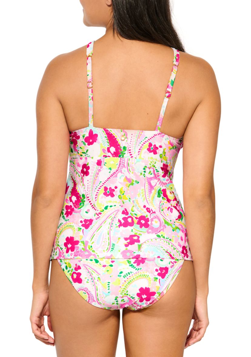 Paisley Floral High Neck Tankini Swim Top