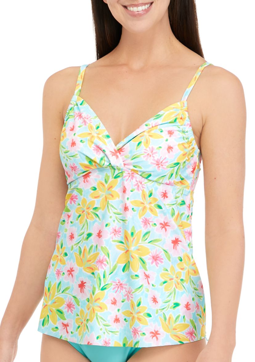 Painted Petals Adjustable Flyaway Swim Tankini