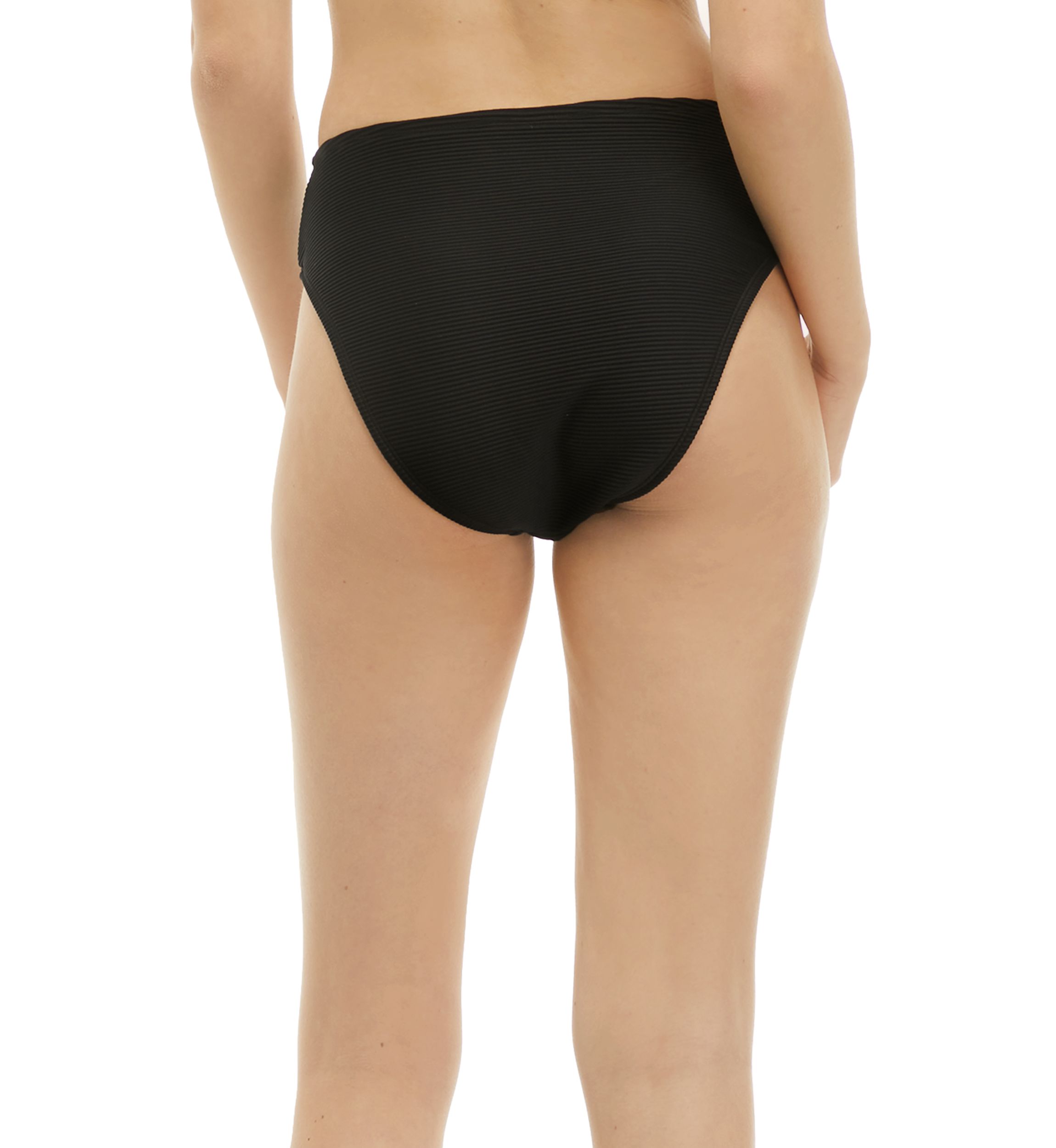 Ribbed High Waisted Swim Bottoms