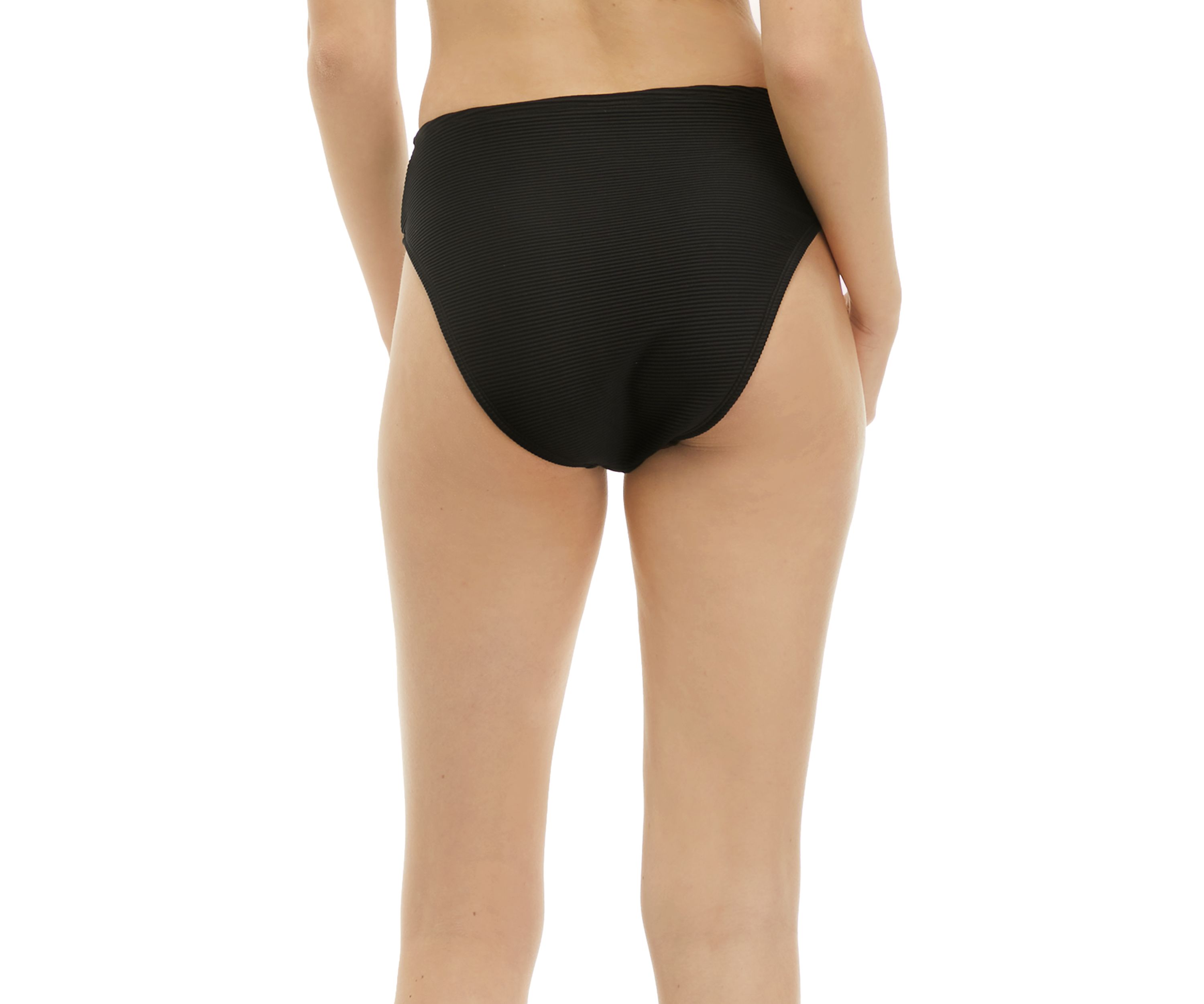 Ribbed High Waisted Swim Bottoms