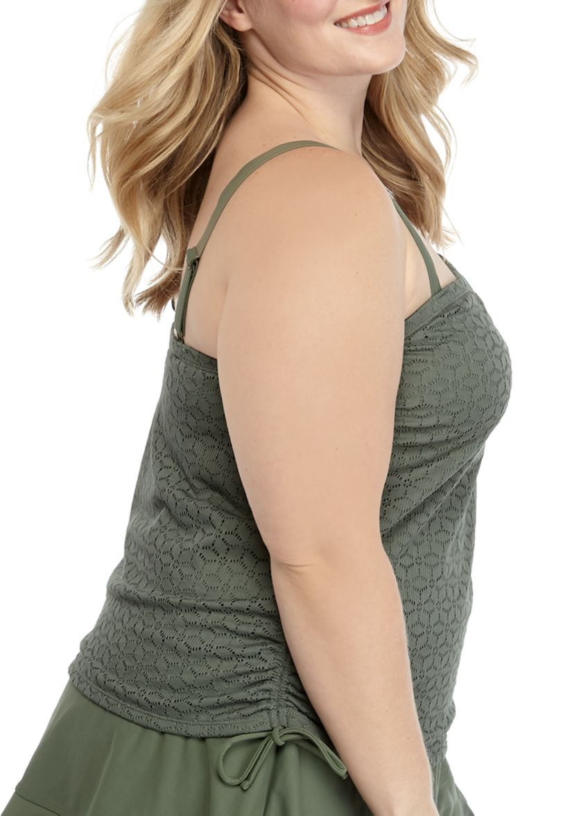 Plus Size Daisy Daze Bandeau Tankini Swim Top