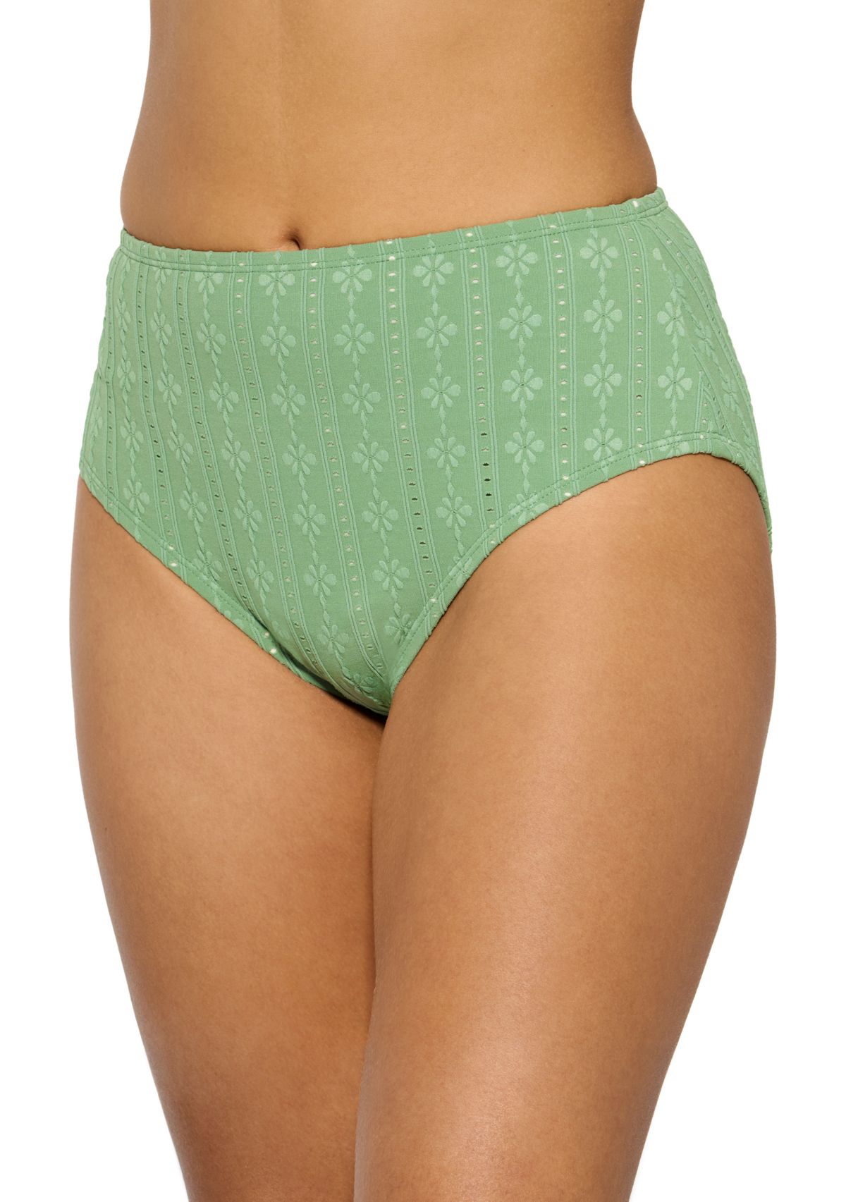 Eyelet High Waisted Swim Bottoms