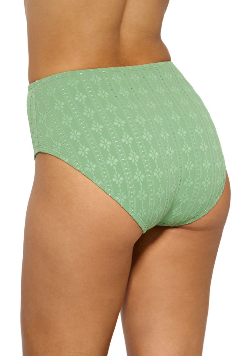 Eyelet High Waisted Swim Bottoms