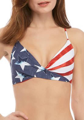 Freedom Stripe Molded Bra Swim Top