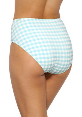 TRUE CRAFT Women s Gingham High Waist Swim Bottoms belk