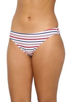 Nautical Stripe Cinched Back Hipster Swim Bottoms