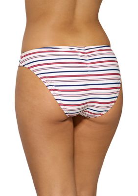 Nautical Stripe Cinched Back Hipster Swim Bottoms