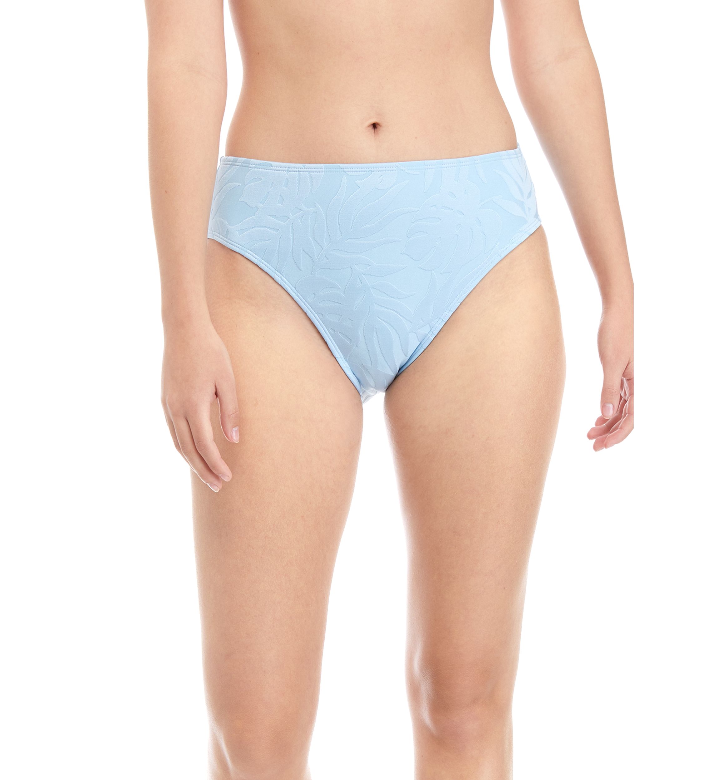 Tropical Leaf High Waist Swim Bottoms